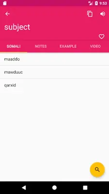 Somali English Dictionary android App screenshot 4